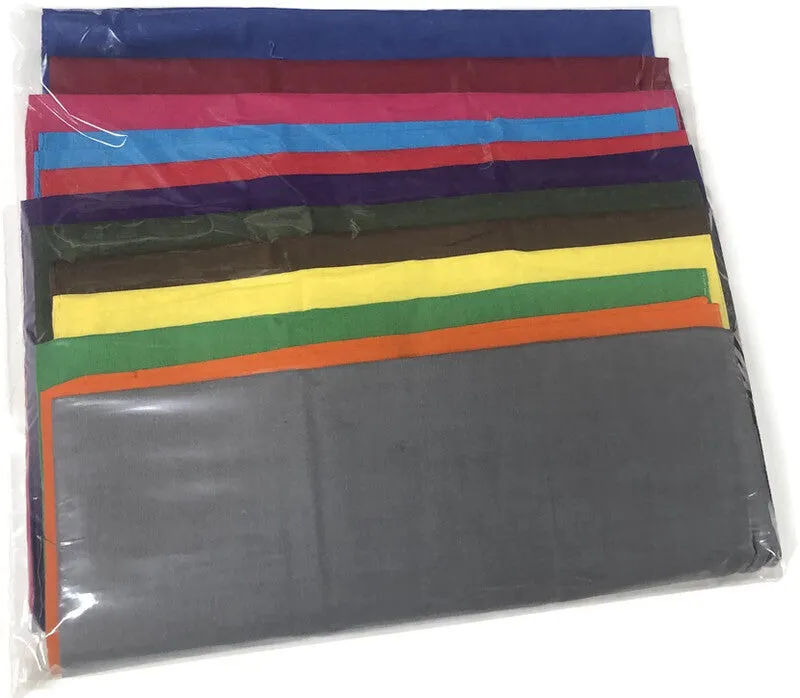 12x HANDKERCHIEFS 100% Cotton Pocket Square Hanky Handkerchief  54x54cm