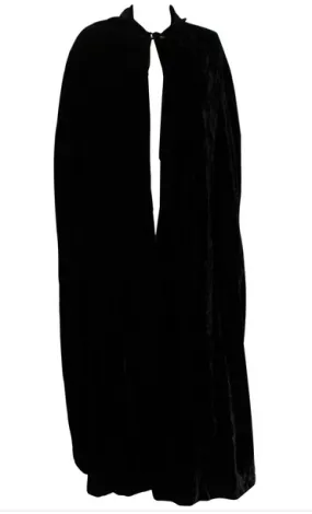 A Vintage 1960s Marshall and Snellgrove Black Silk Velvet Cape