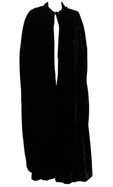 A Vintage 1960s Marshall and Snellgrove Black Silk Velvet Cape