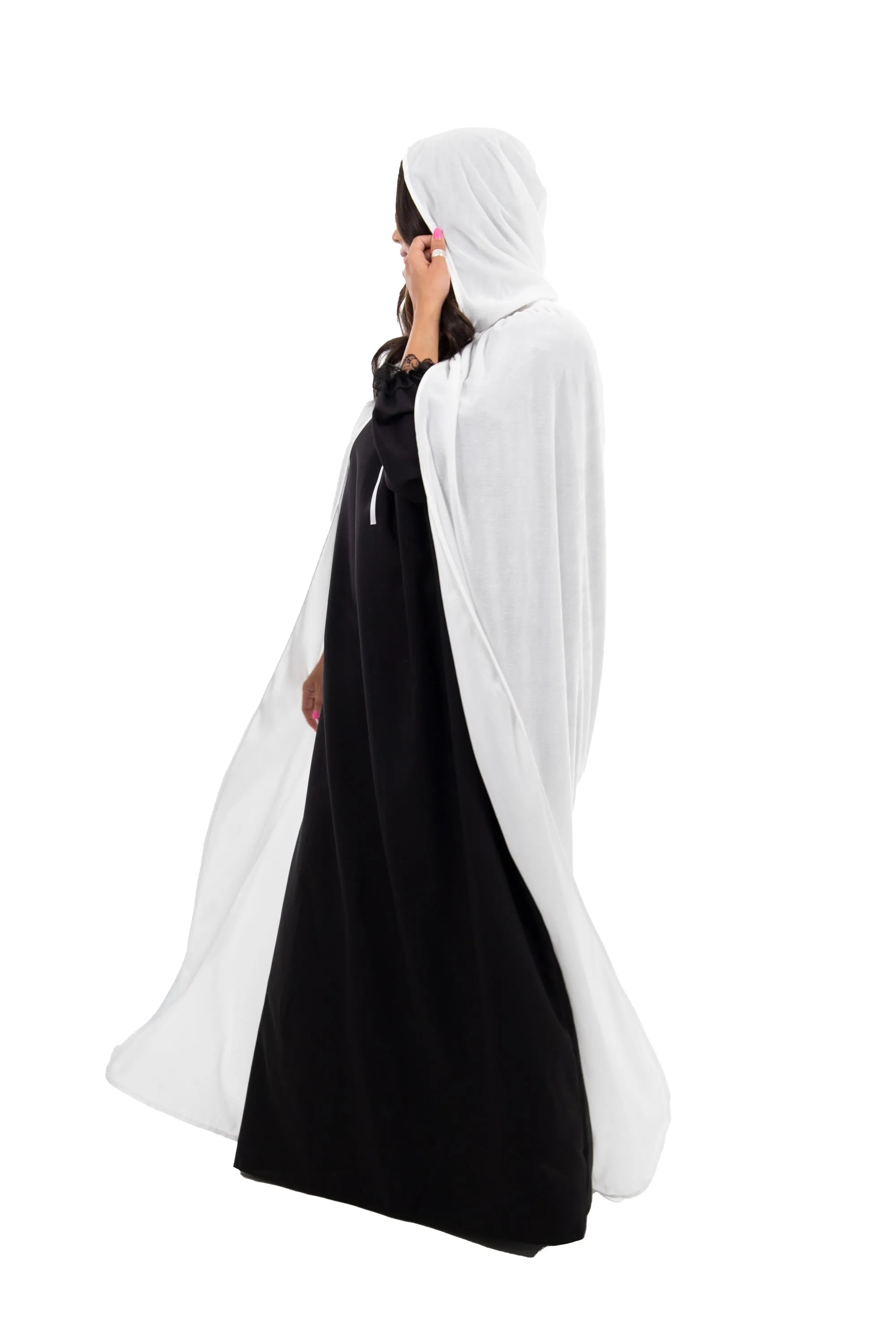 Adult White Velvet Cloak