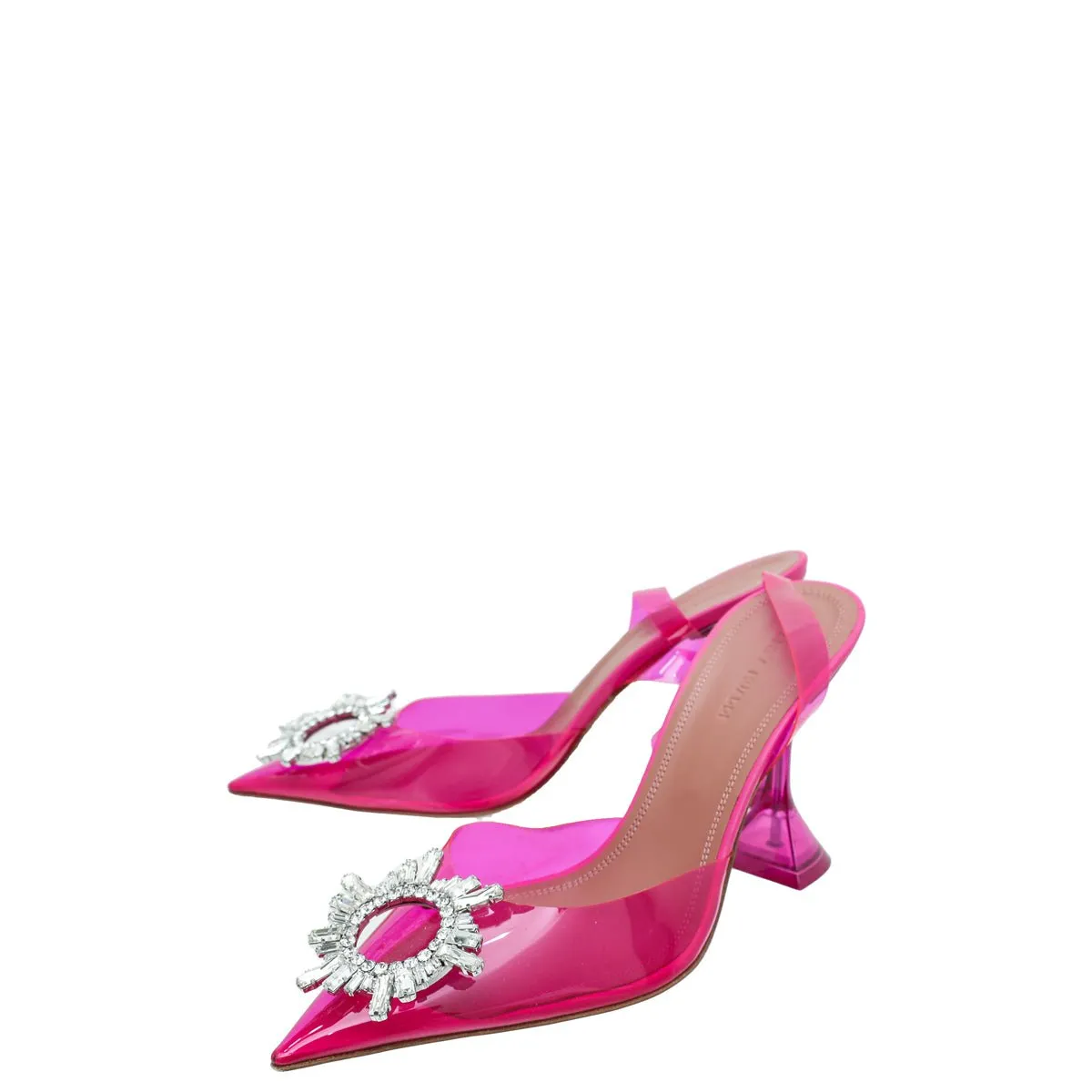 Amina Muaddi Pink Begum PVC Slingback 39