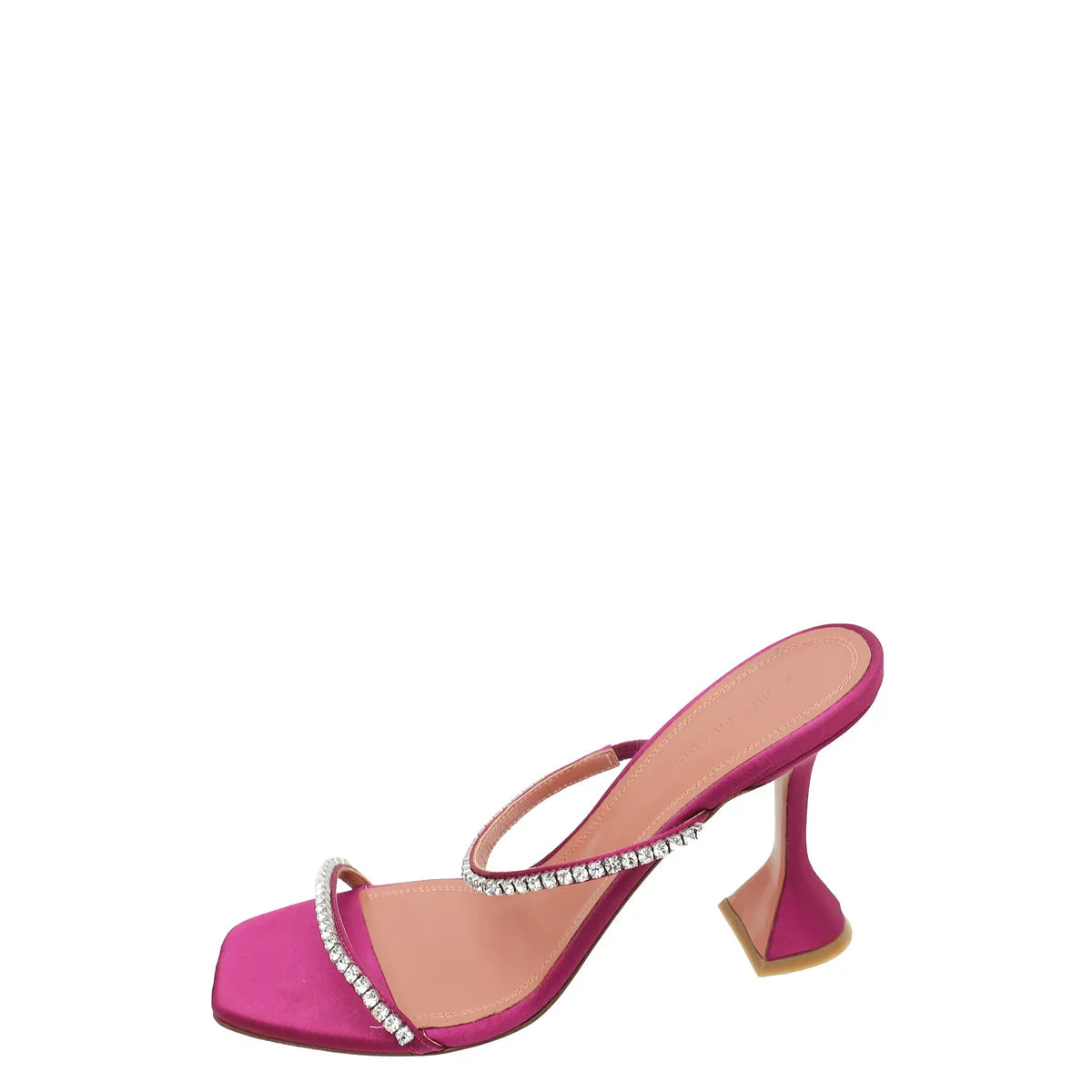 Amina Muaddi Violet Satin Gilda Crystal Sandal 38.5