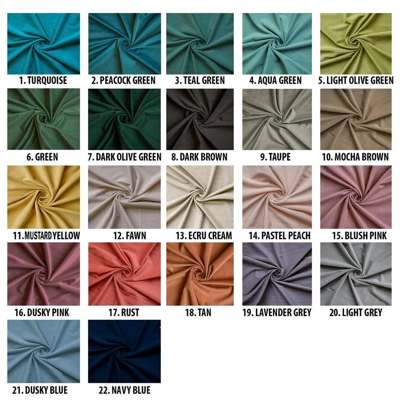 Aqua Green Velvet Curtain Panels