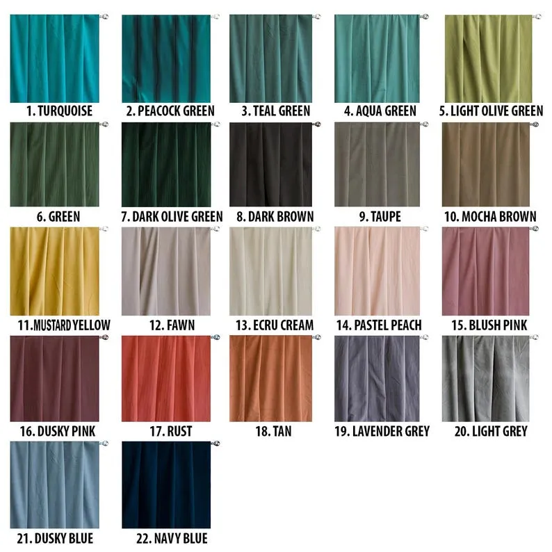 Aqua Green Velvet Curtain Panels