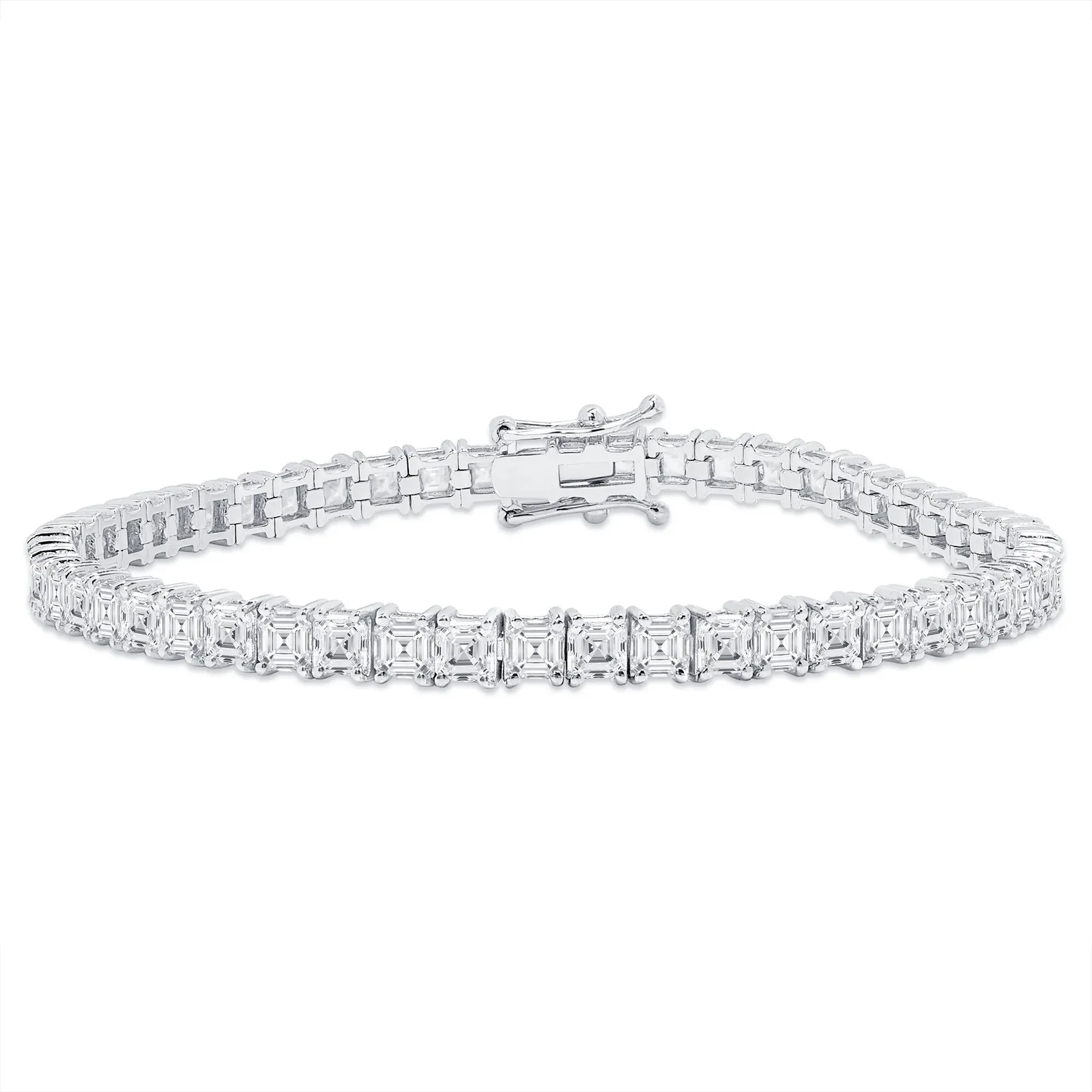 Asscher Cut Diamonds 18K Gold Tennis Bracelet