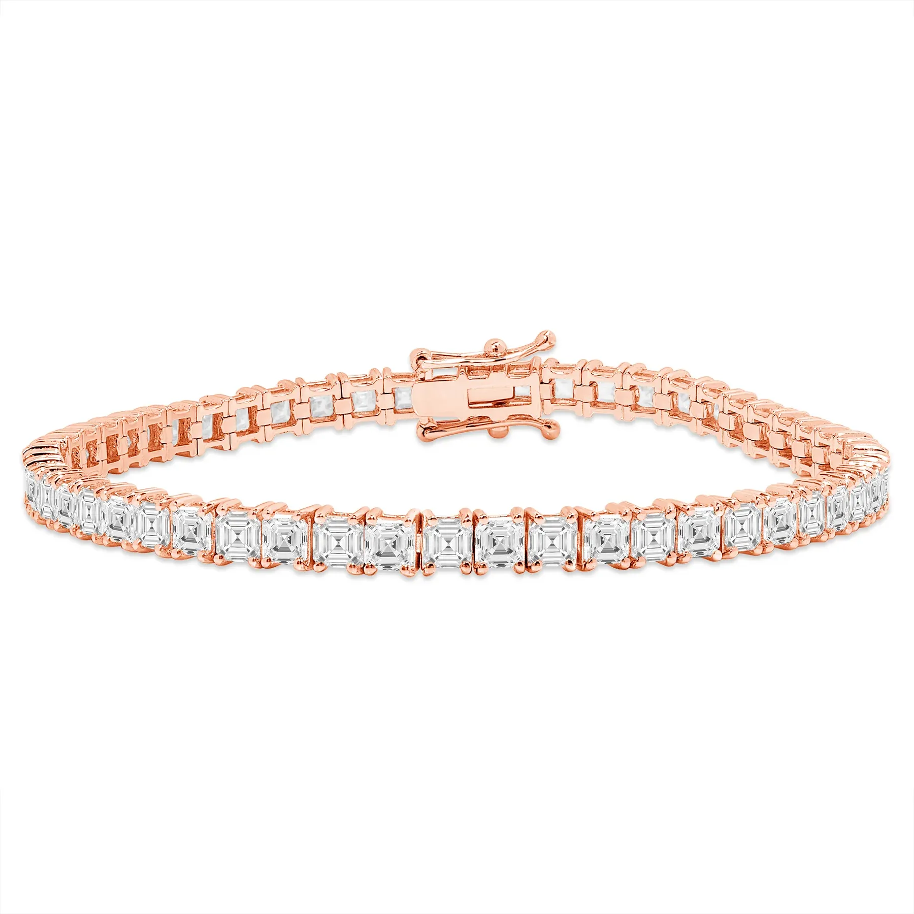 Asscher Cut Diamonds 18K Gold Tennis Bracelet