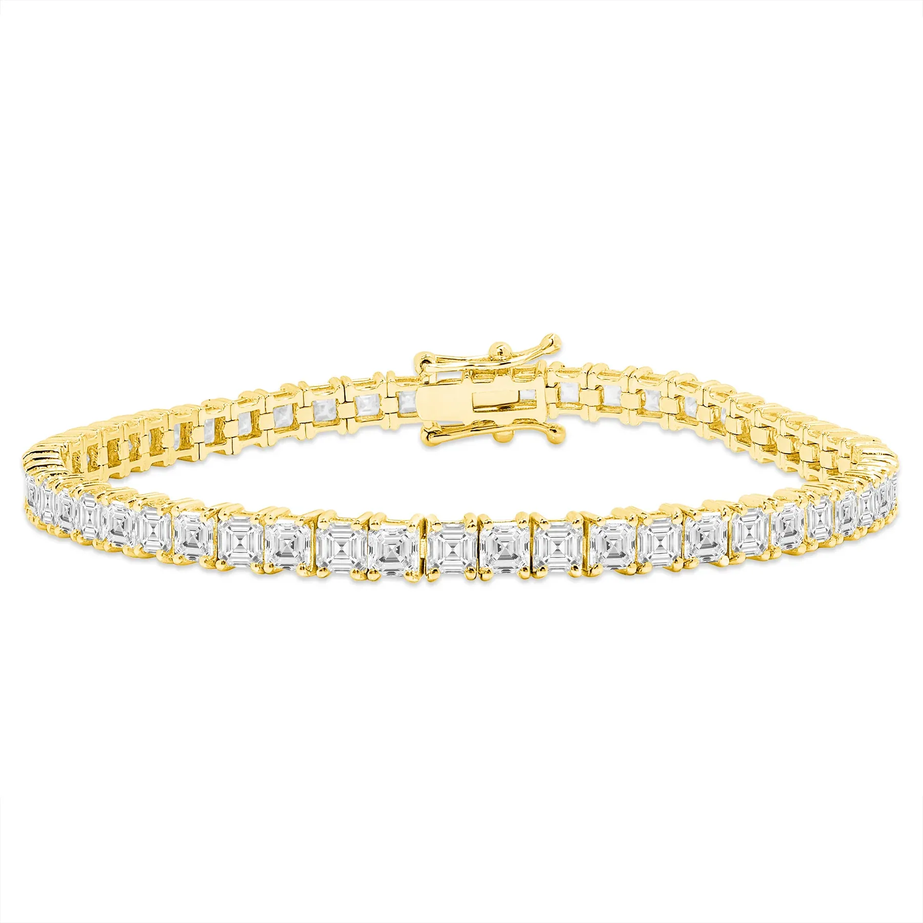 Asscher Cut Diamonds 18K Gold Tennis Bracelet