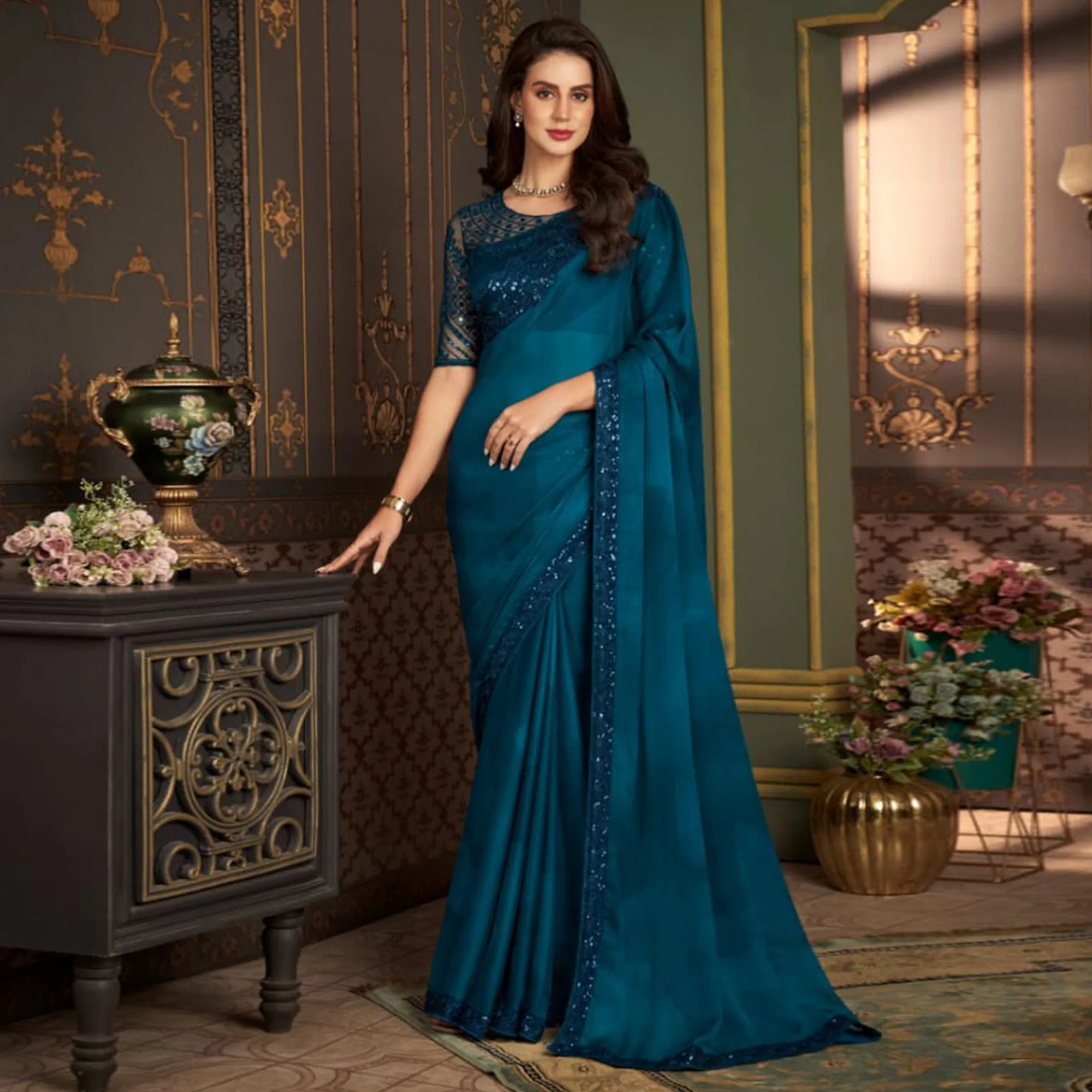 Beautiful Designer Party Wear Sandalwood Design 1204