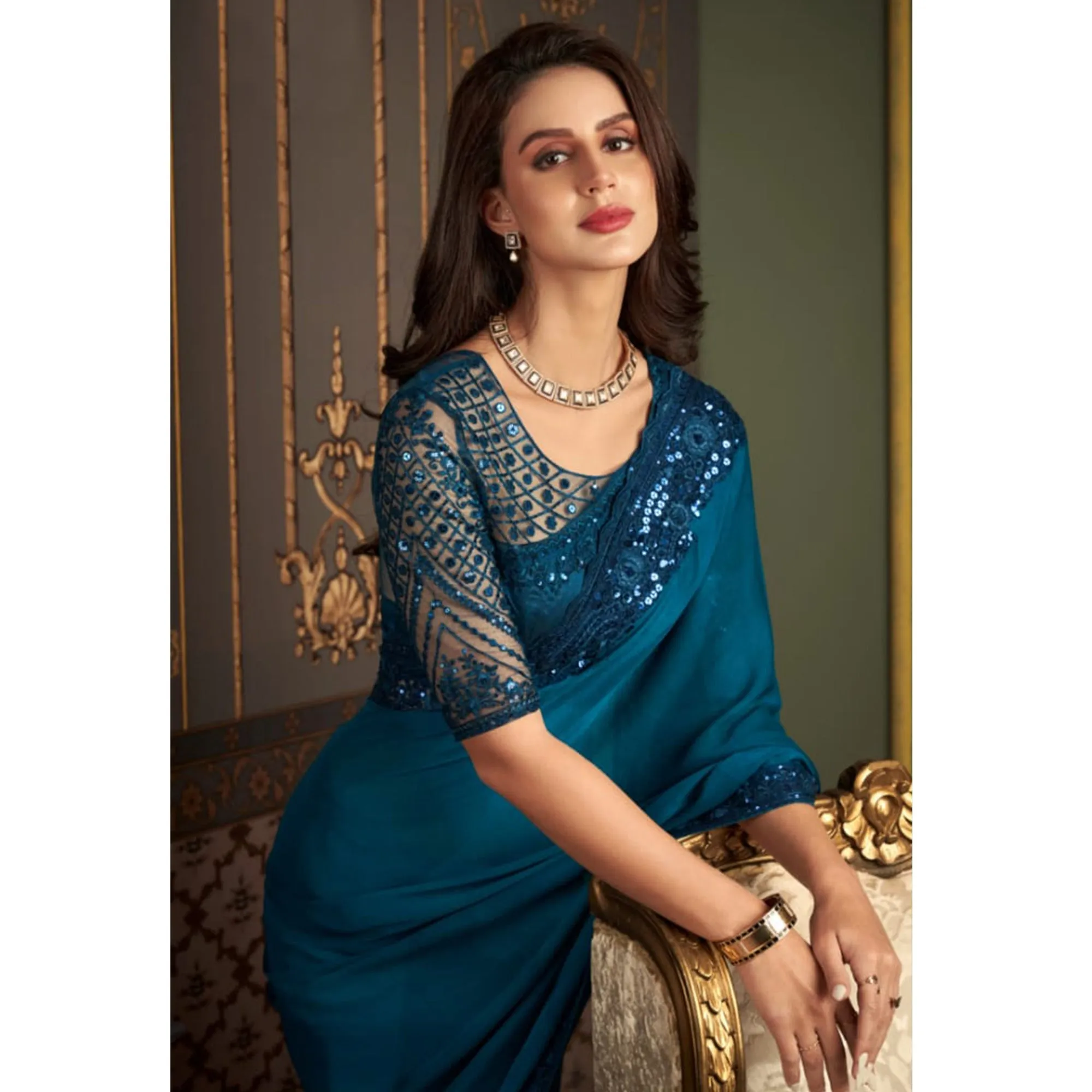 Beautiful Designer Party Wear Sandalwood Design 1204