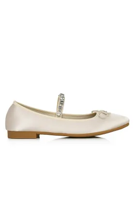 Celeste Crystal-Strap Ballerina & Flats (Nude)