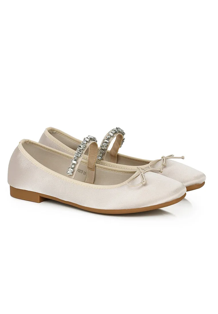 Celeste Crystal-Strap Ballerina & Flats (Nude)