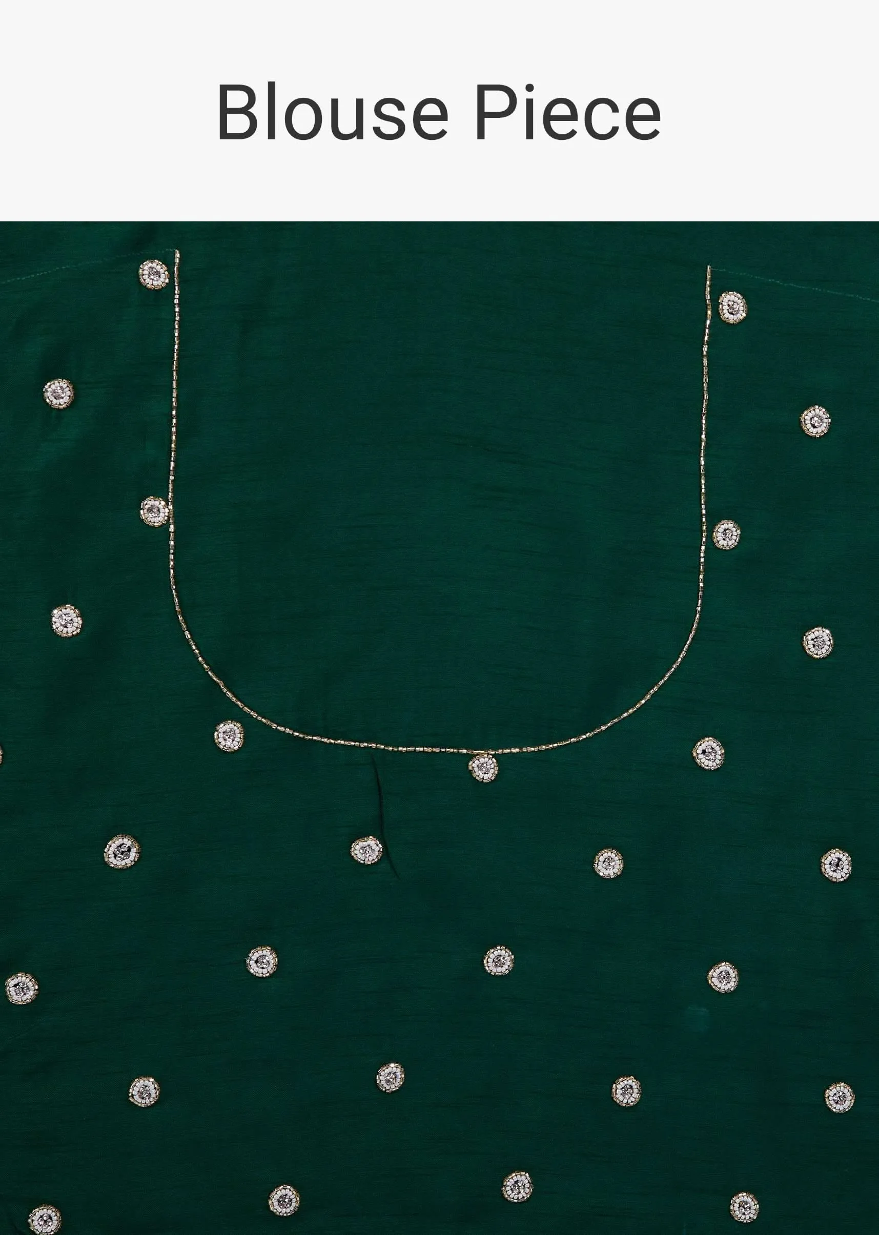 Deep Green Saree In Organza With Embroidery