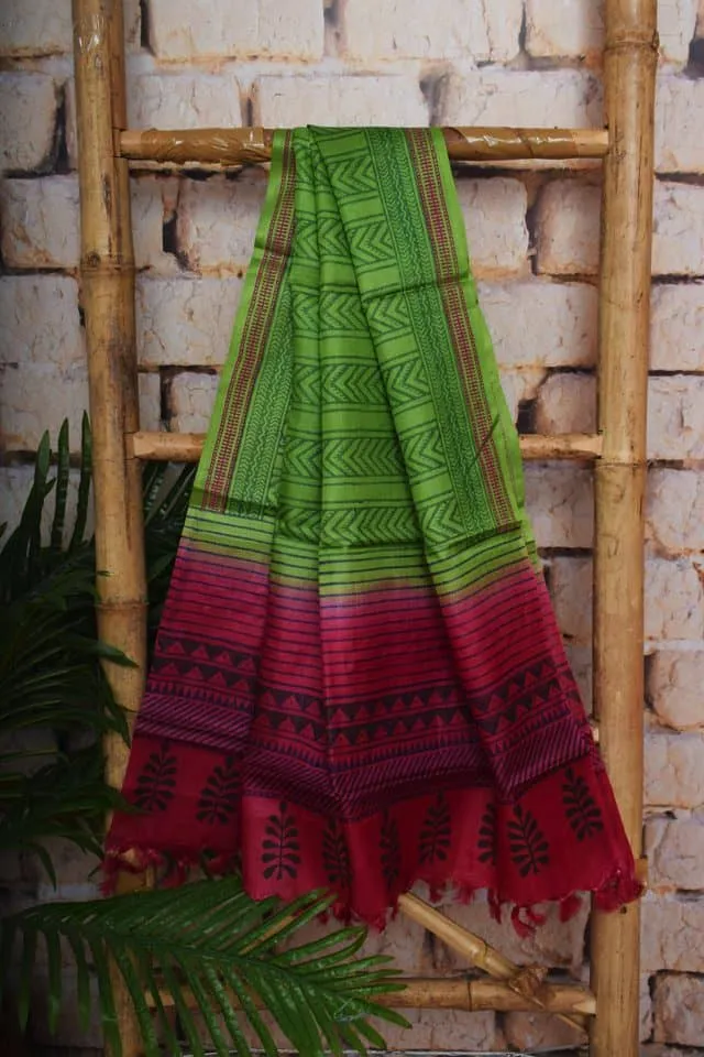 Green Pure Silk Unstitched Suit