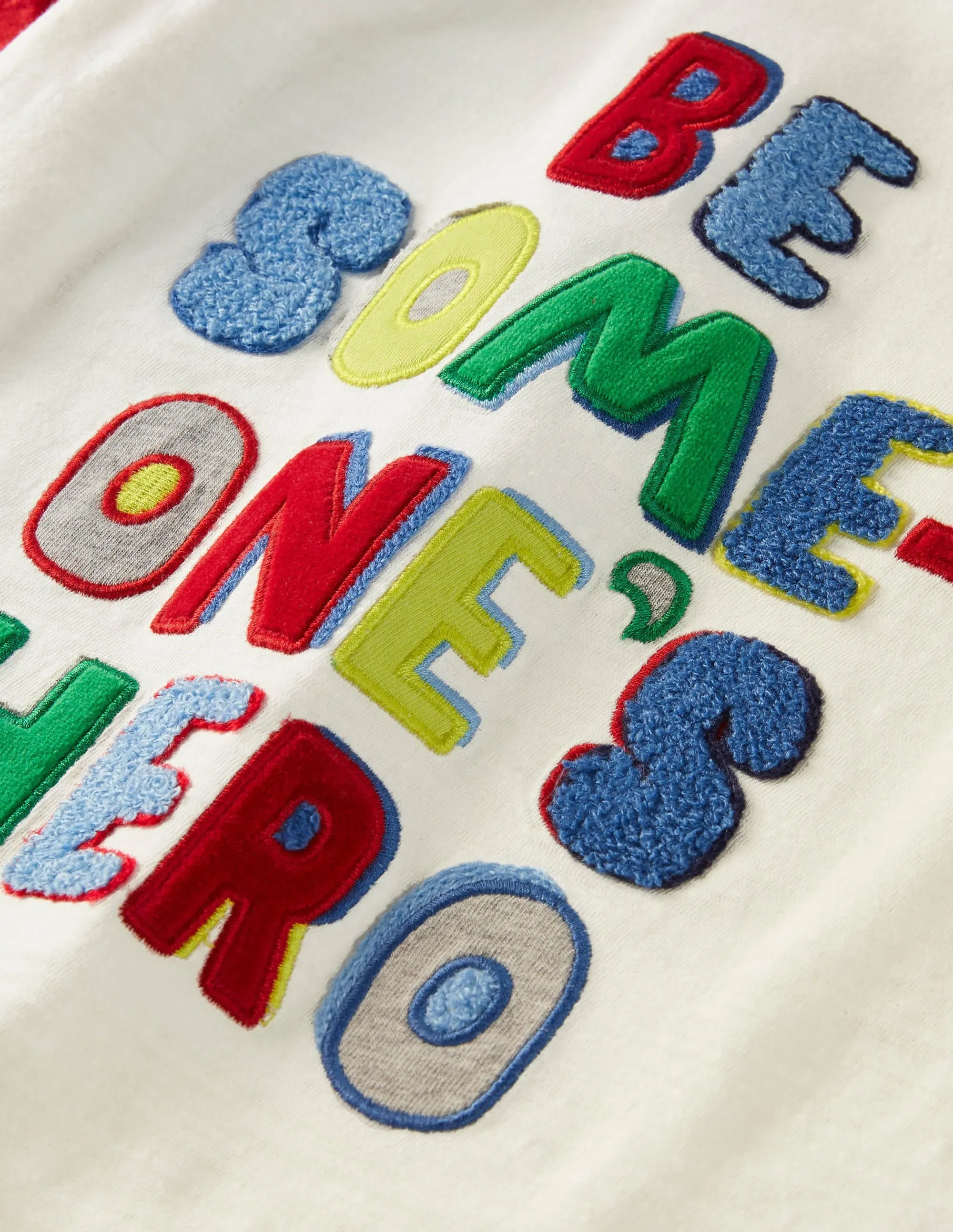Hero Slogan Raglan T-shirt-Ivory/Elizabethan Blue Hero