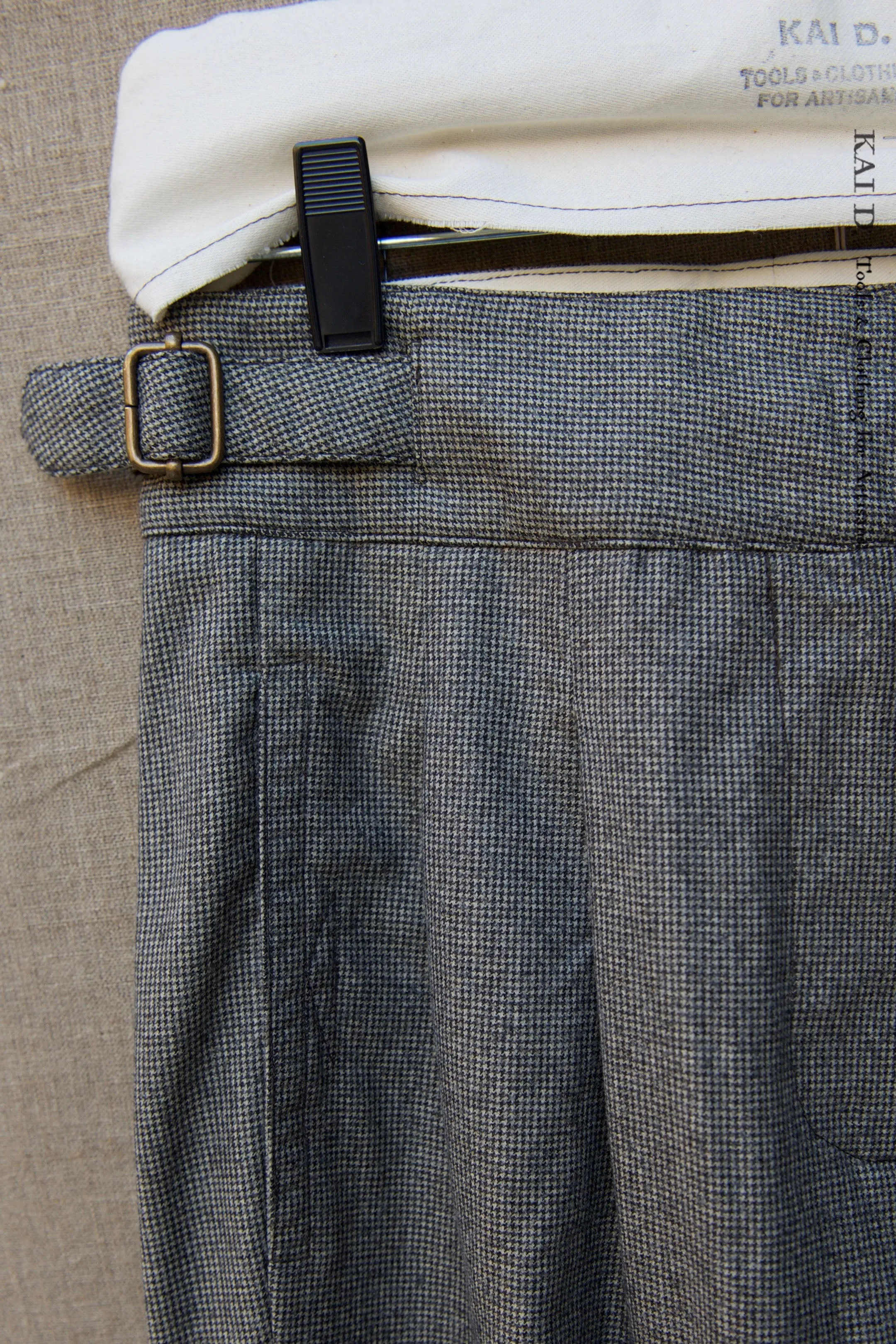 Isa Belted Pants - Tonal Houndstooth - XS, S, M