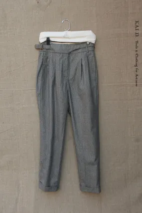 Isa Belted Pants - Tonal Houndstooth - XS, S, M