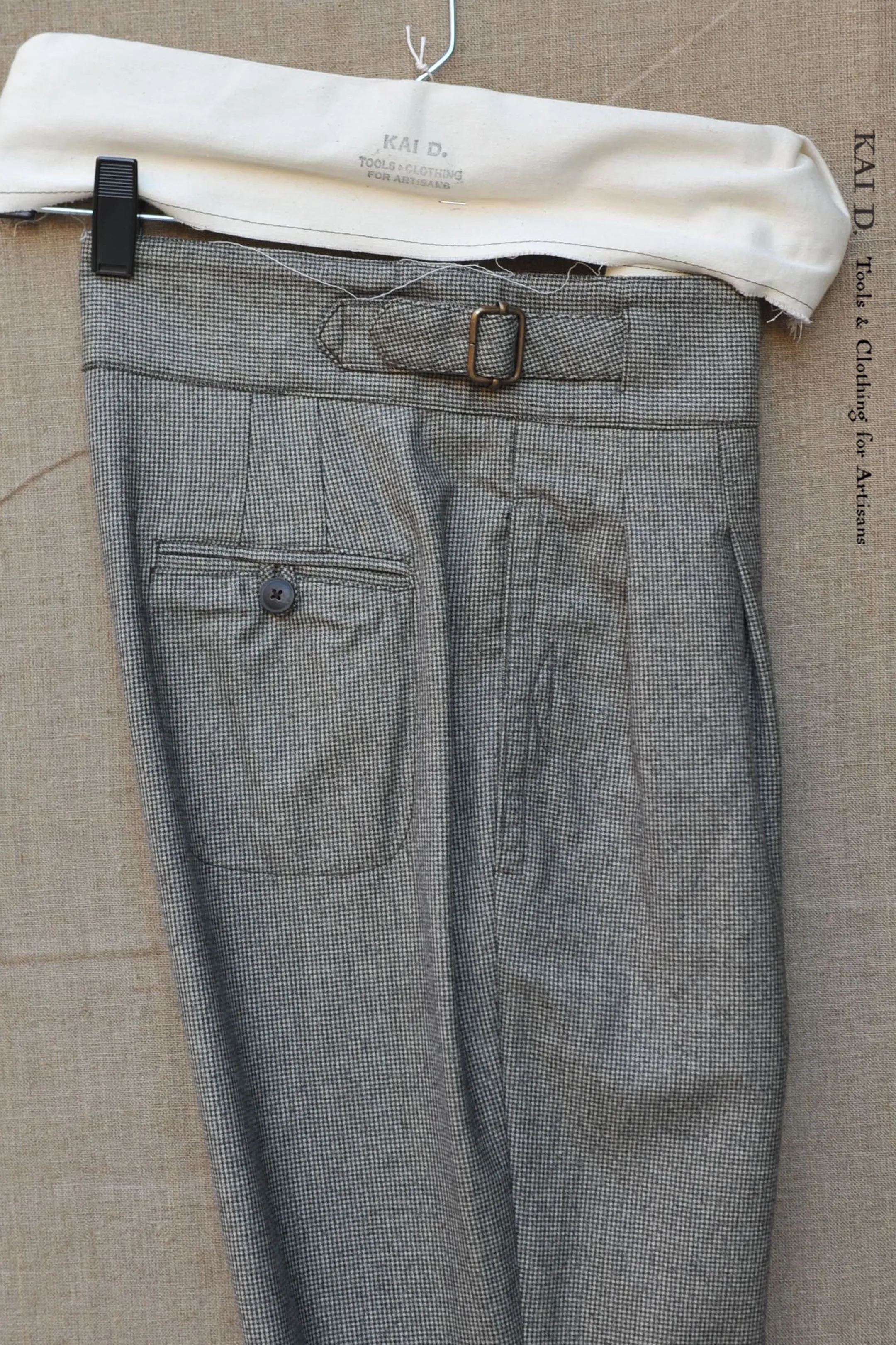 Isa Belted Pants - Tonal Houndstooth - XS, S, M