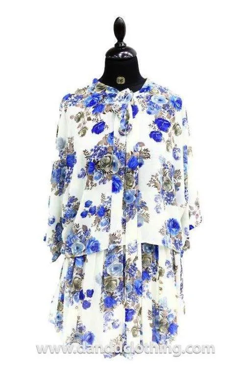 Light Blue Skirt and Top Set