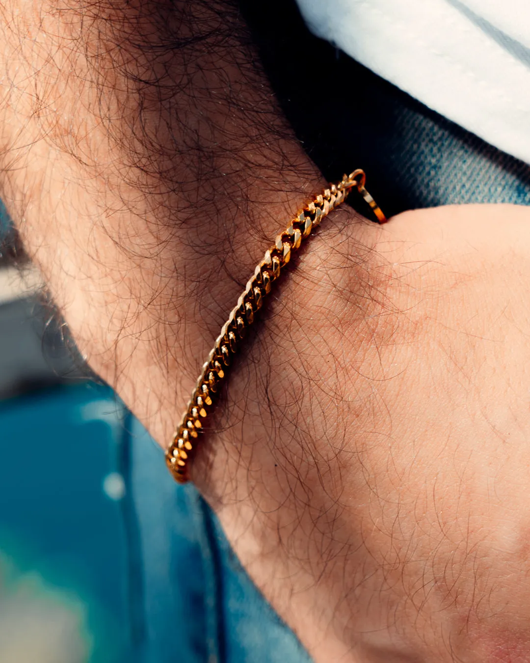 Mens Gold Bracelet - 4 mm