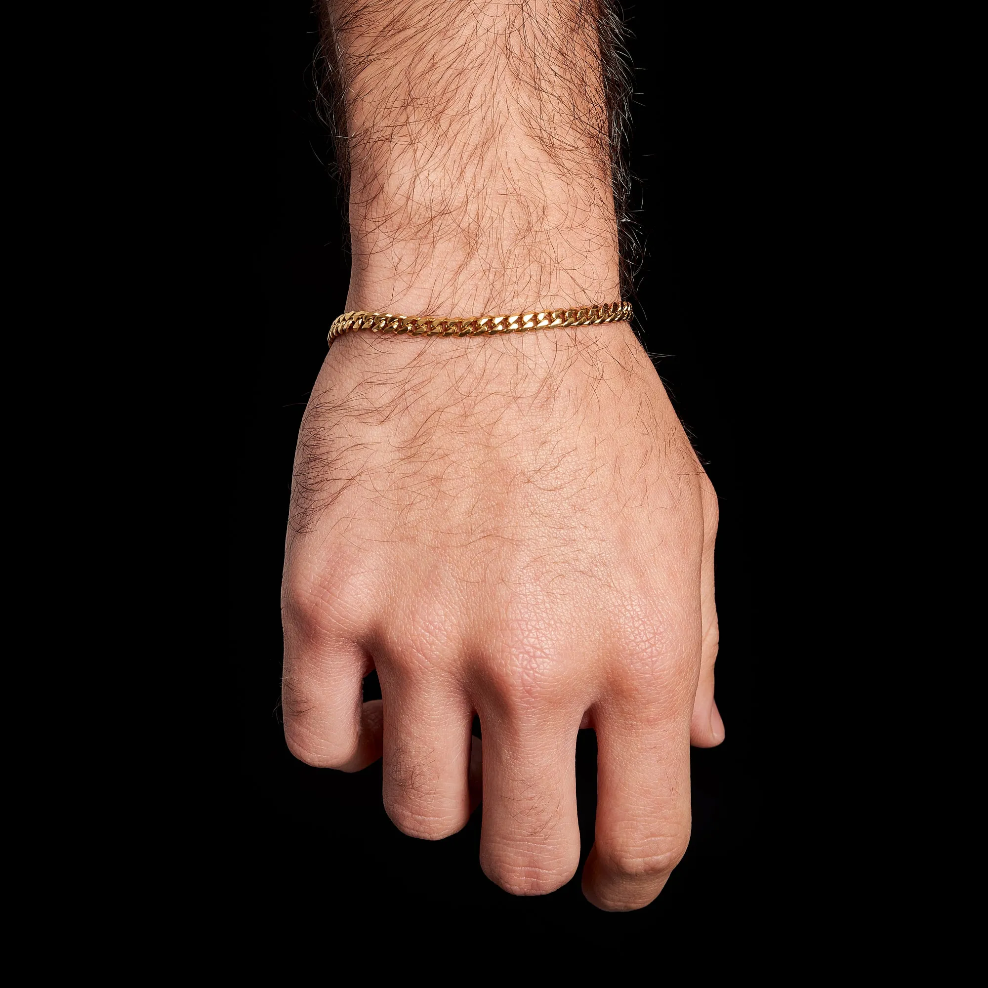 Mens Gold Bracelet - 4 mm