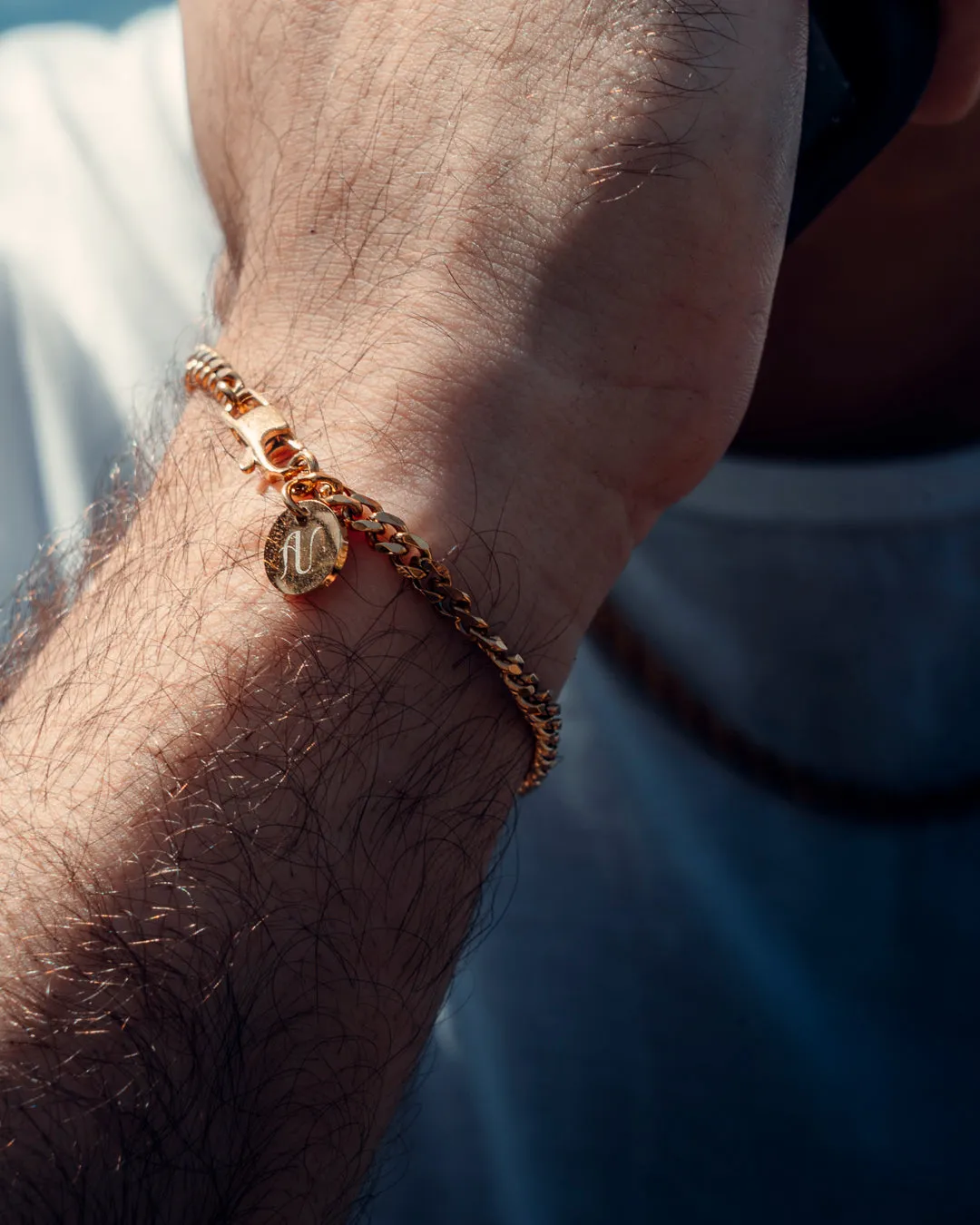 Mens Gold Bracelet - 4 mm