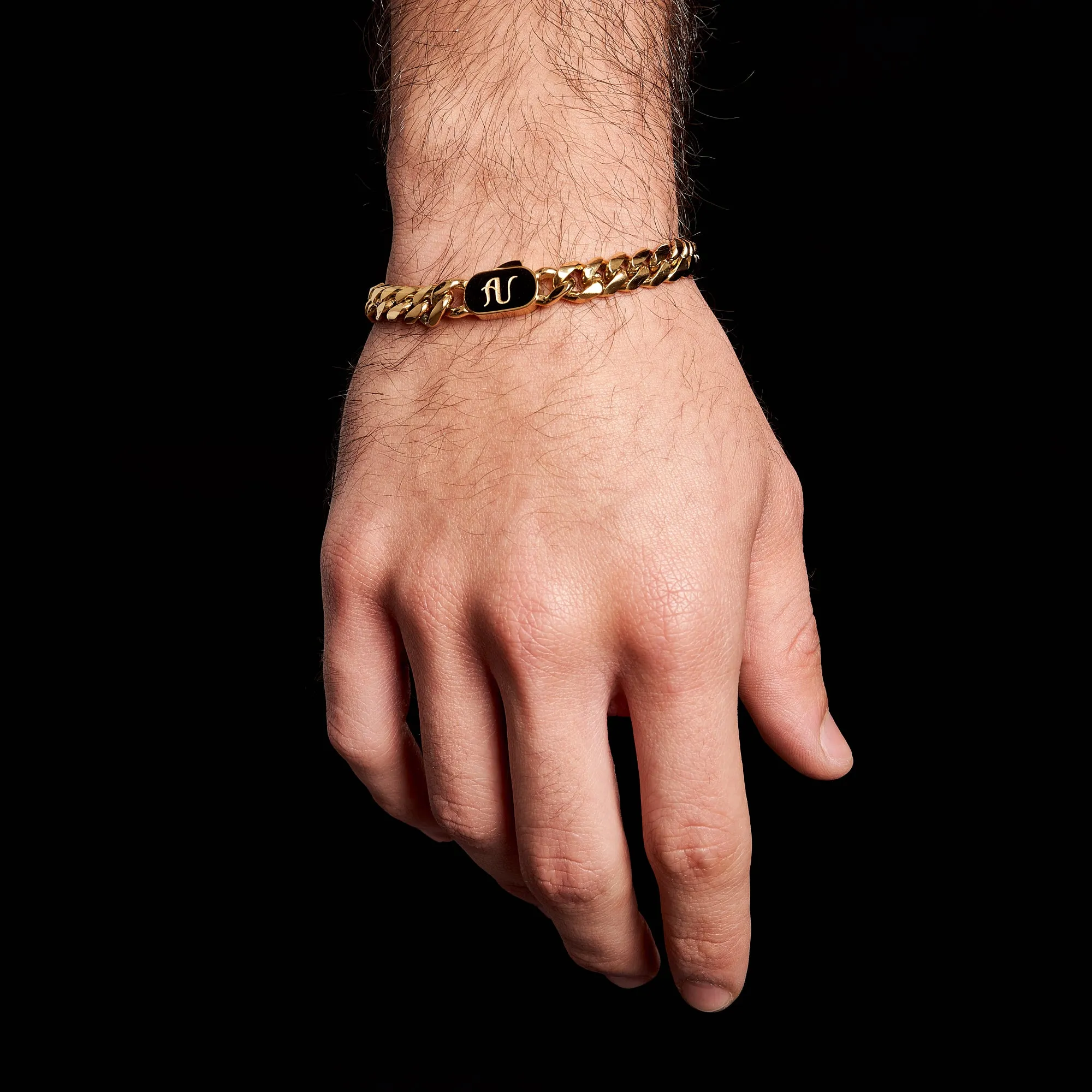 Mens Gold Bracelet - 8 mm