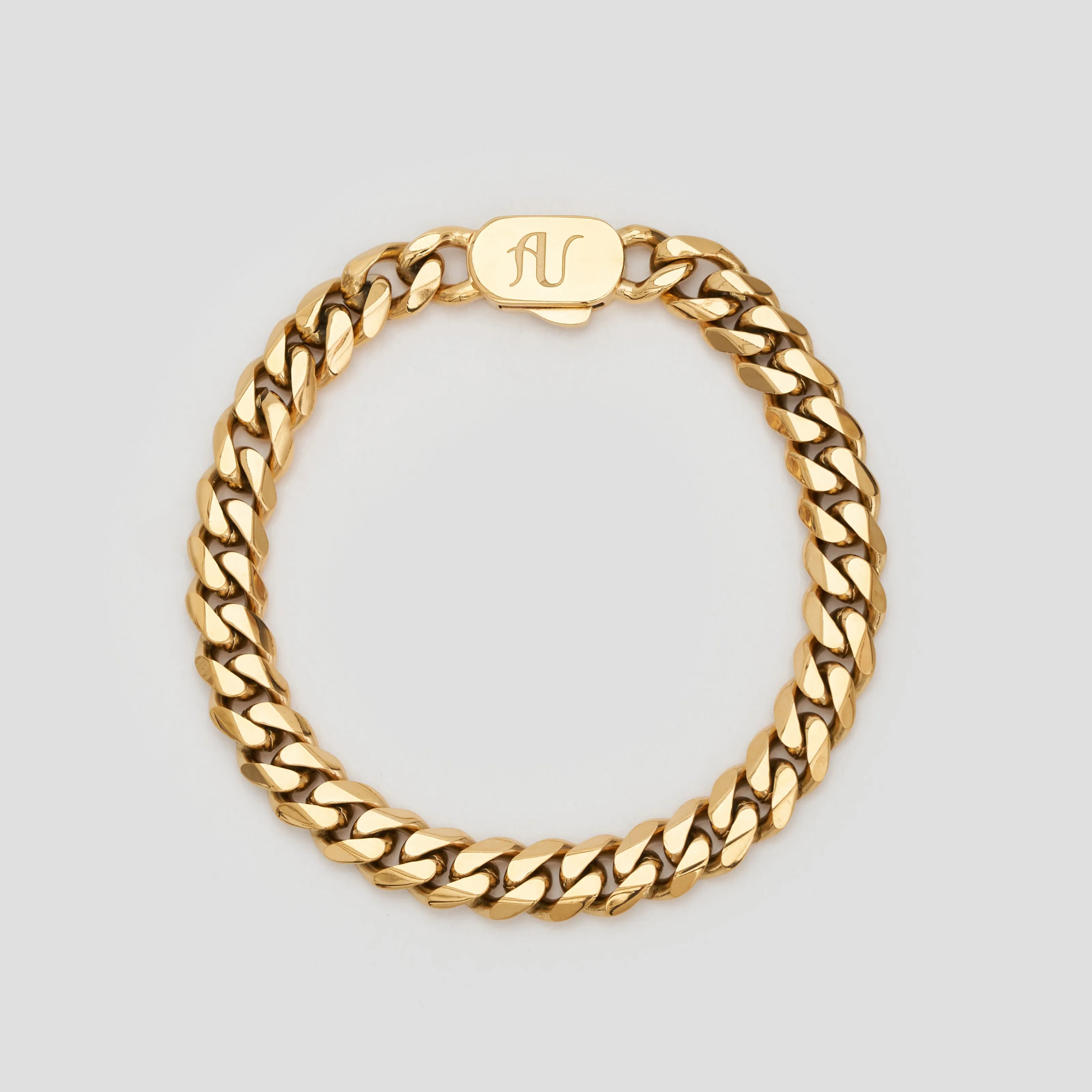 Mens Gold Bracelet - 8 mm