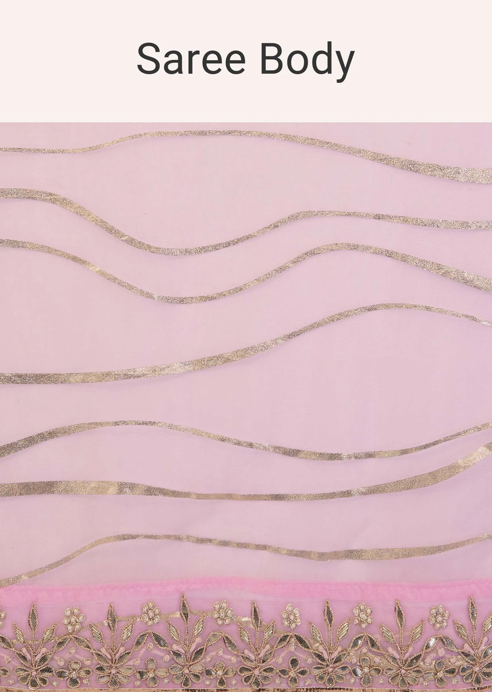 Onion Pink Saree In Organza With Foil Print And Embroidery