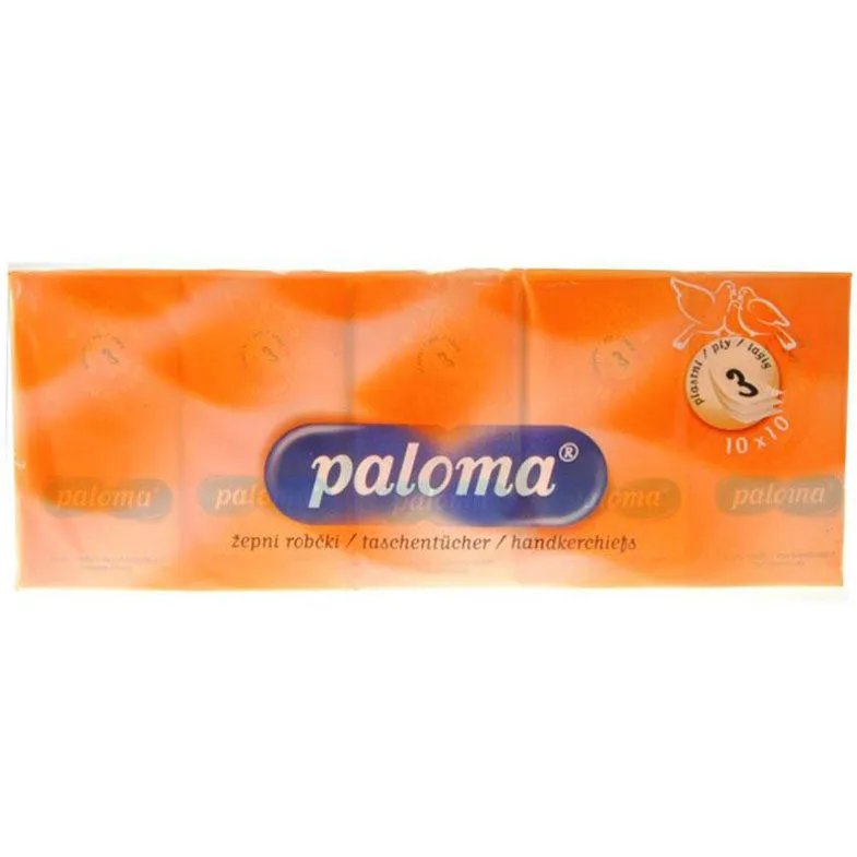 Paloma Pocket Tissues Handkerchiefs 10 Pack