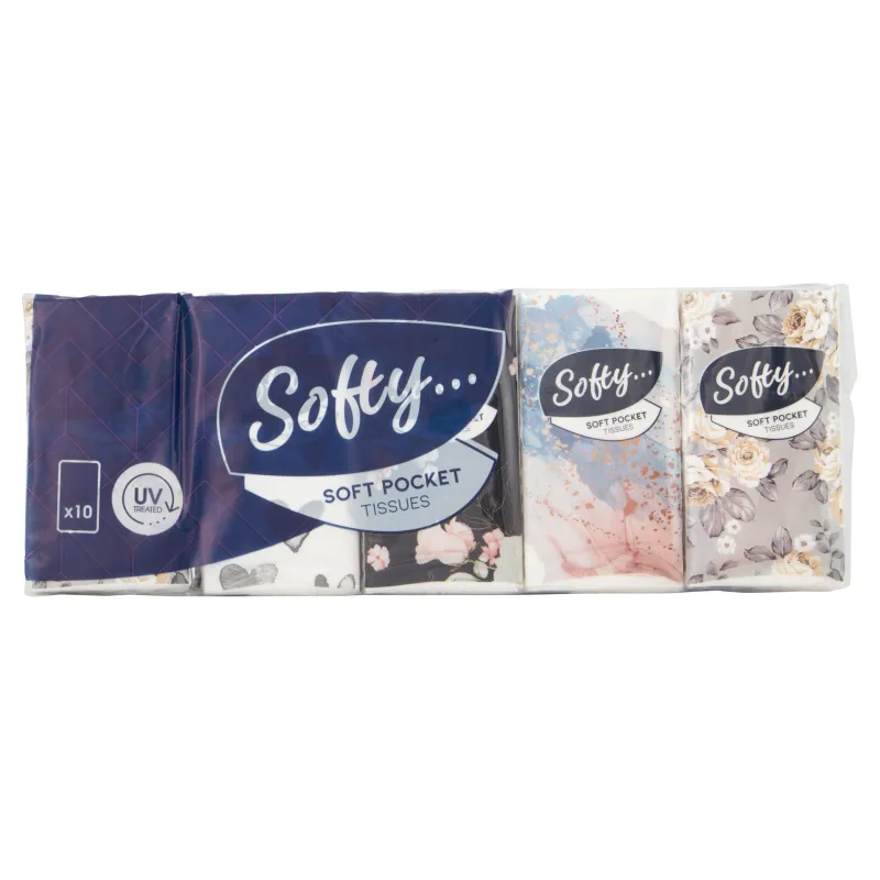 Softy Pocket Tissues 3ply Handkerchiefs 10 Pack