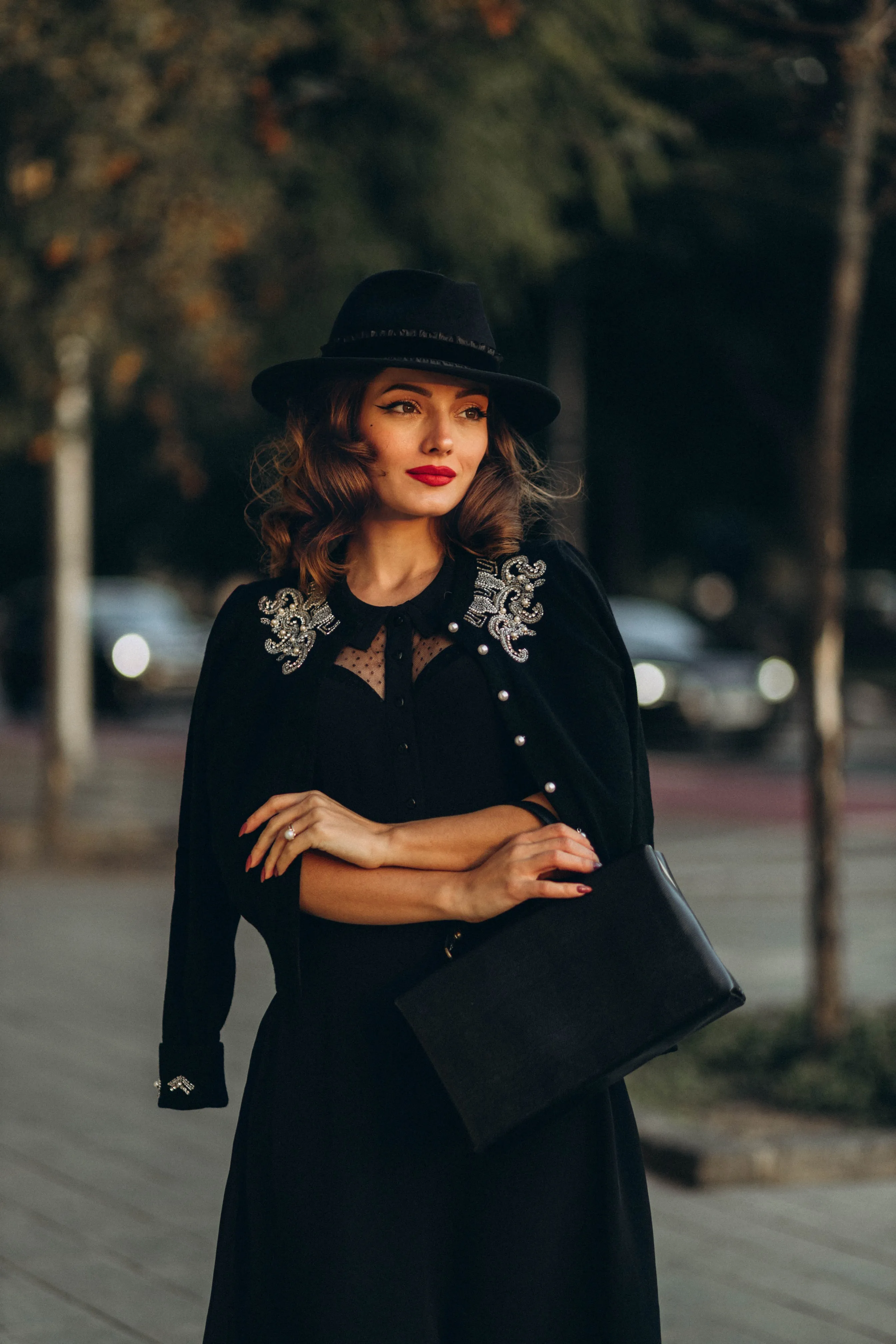 The Beaded Cardigan in Black, Stunning 1940s Vintage Style