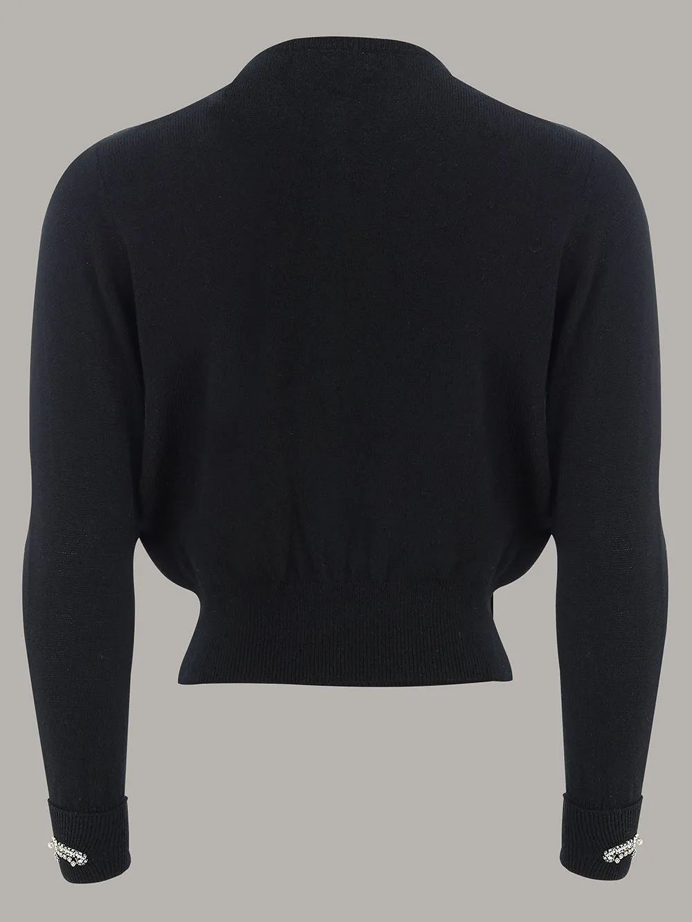 The Beaded Cardigan in Black, Stunning 1940s Vintage Style