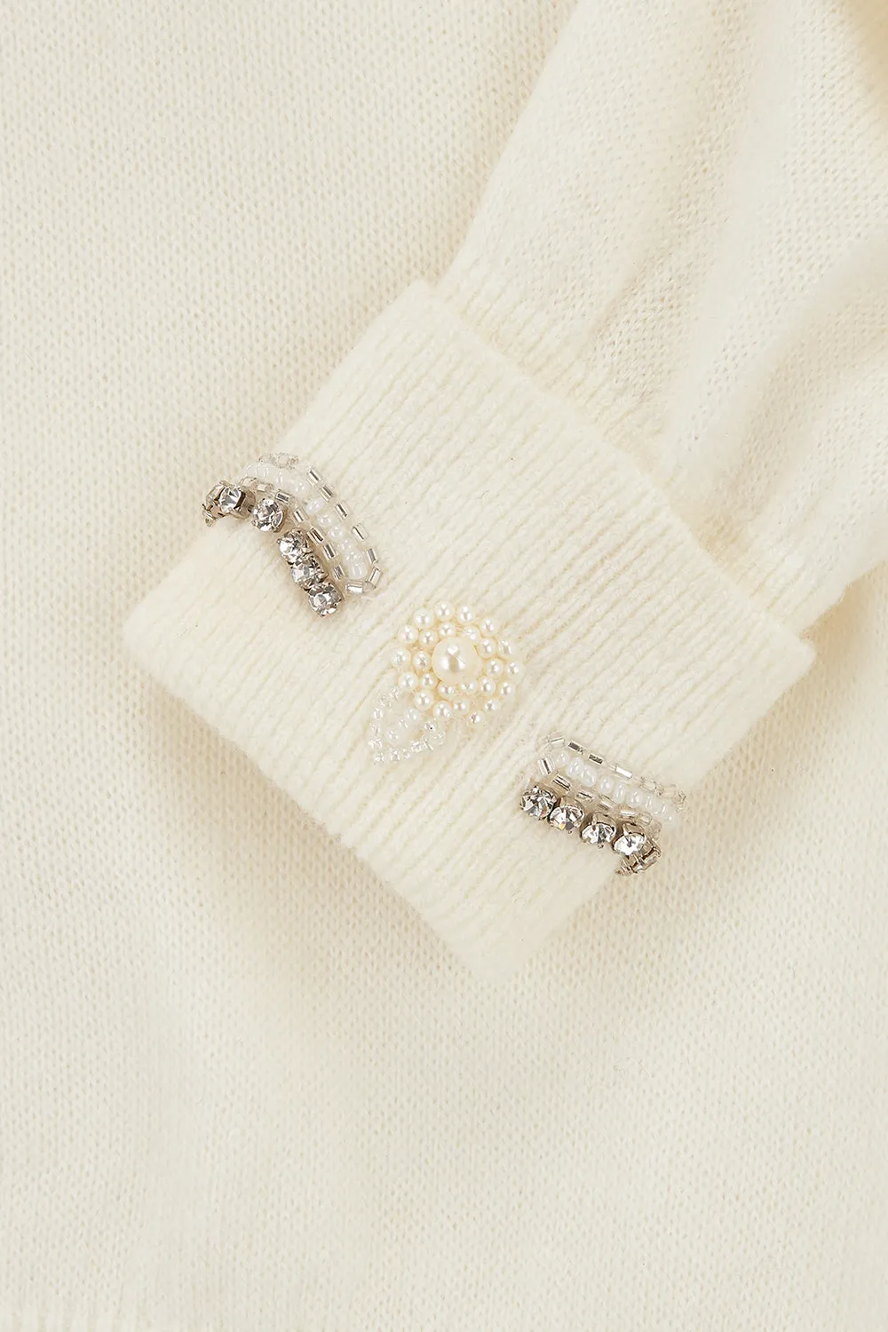 The Beaded Cardigan in Cream, Stunning 1940s Vintage Style