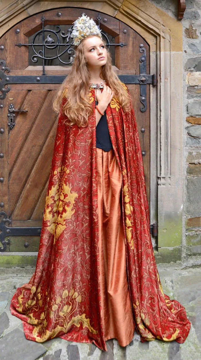 The Bohemian cloak. Art Nouveau patterns with optional Bohemian Lion on the back. Special order only.