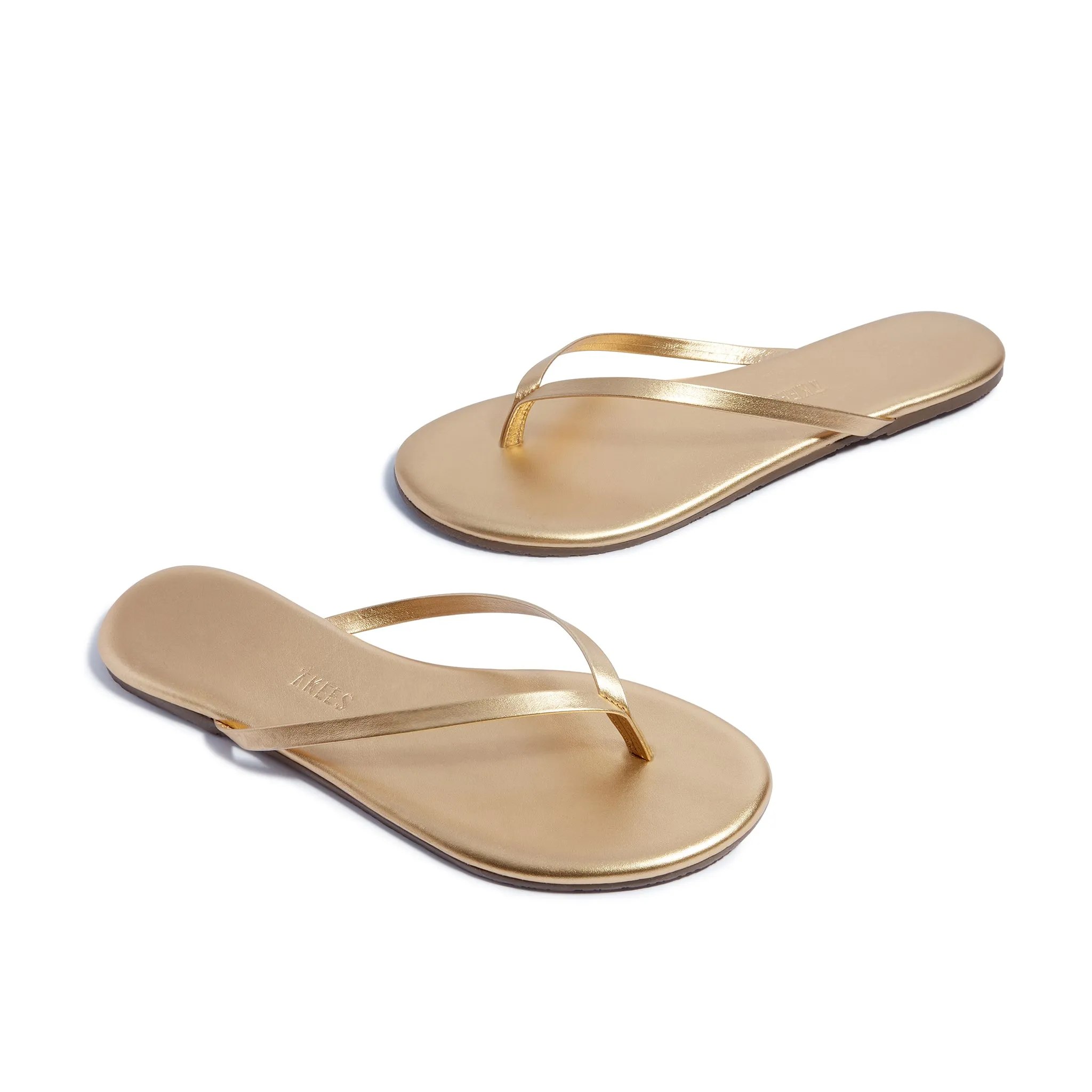 Tkees Lily metallics flip-flops from brazilian leather in Blink