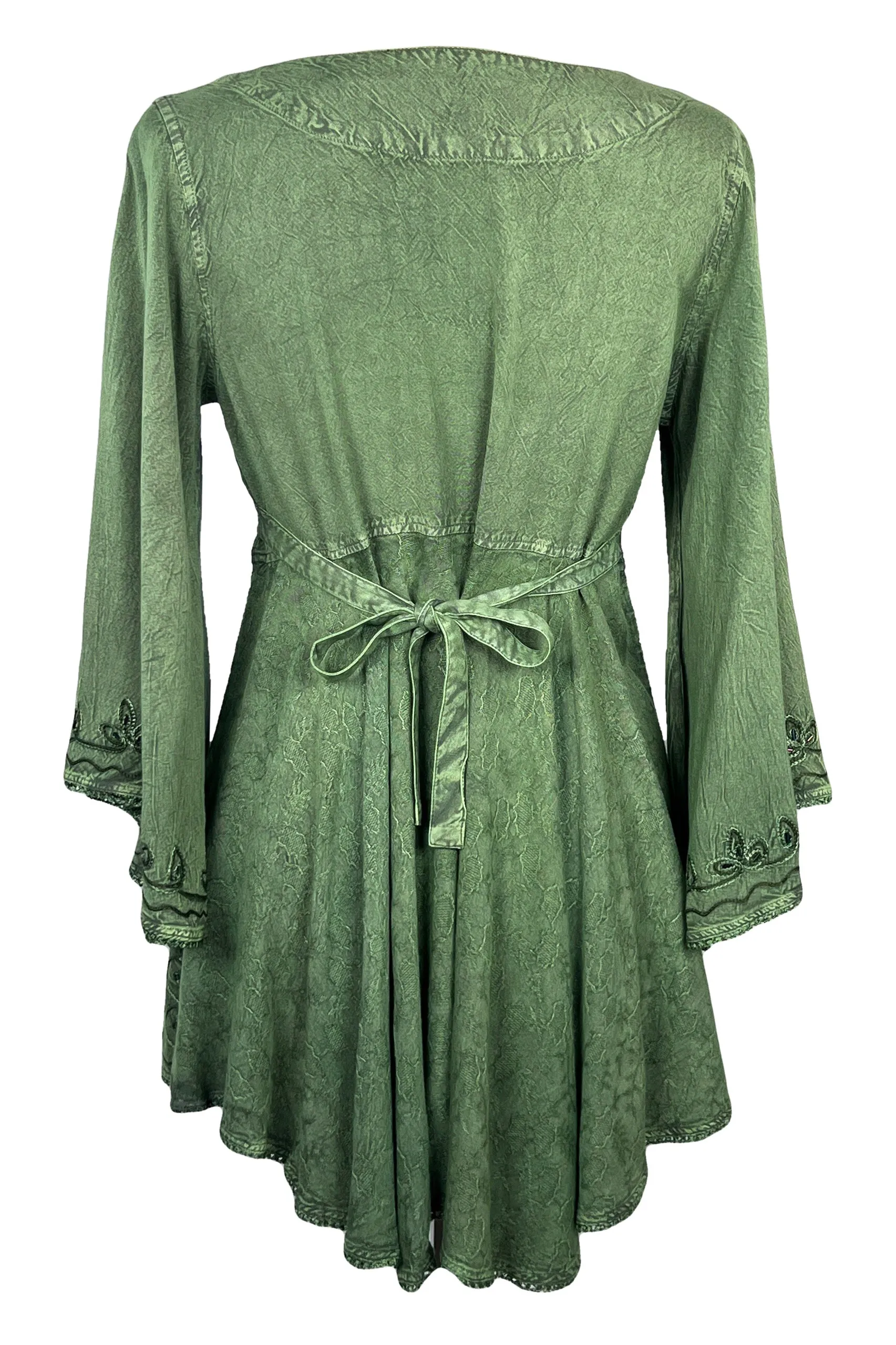 Women's Roman Butterfly Bell Sleeve Flare Hem Embroidered Sequin Tunic ~ 116 B