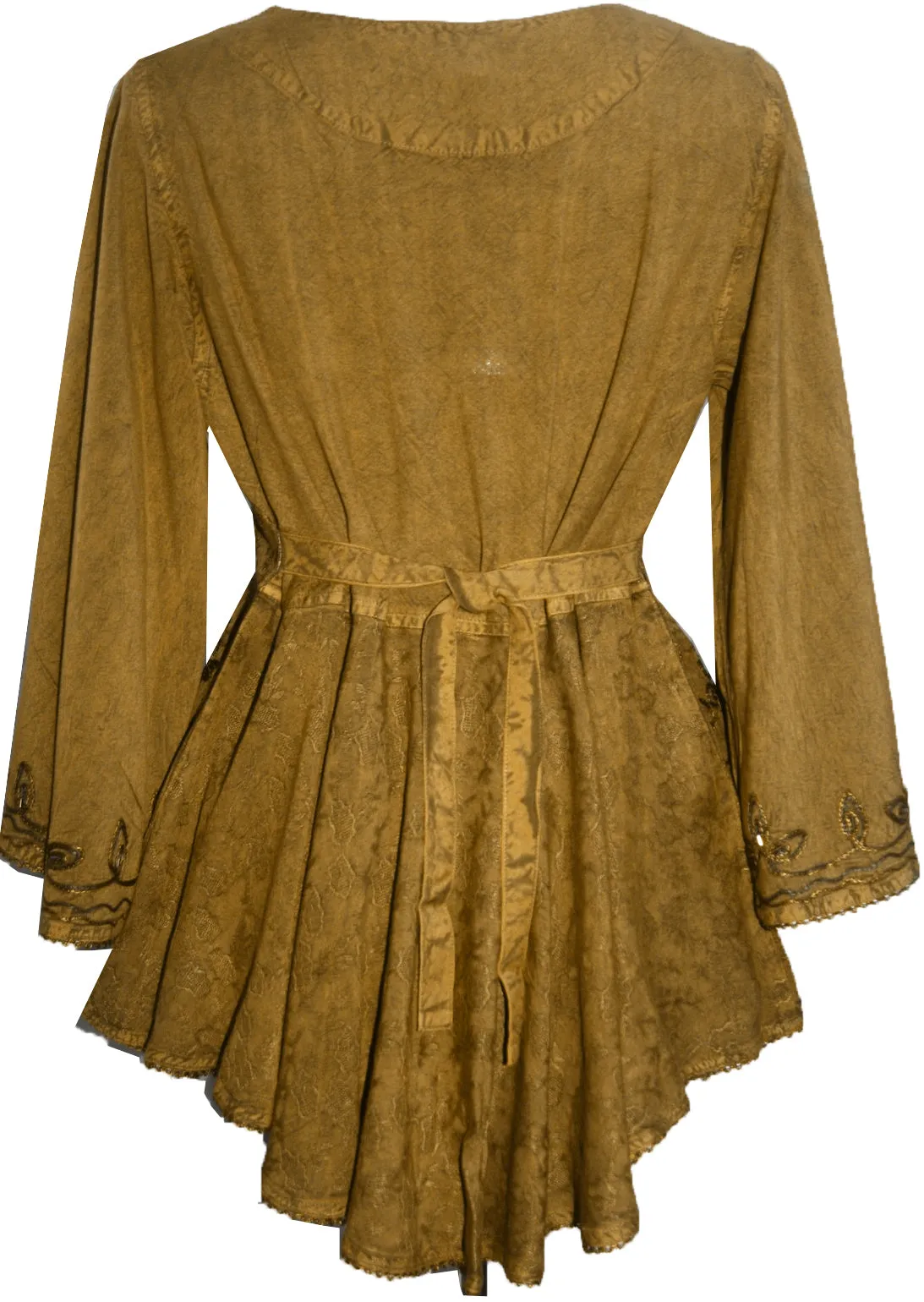Women's Roman Butterfly Bell Sleeve Flare Hem Embroidered Sequin Tunic ~ 116 B